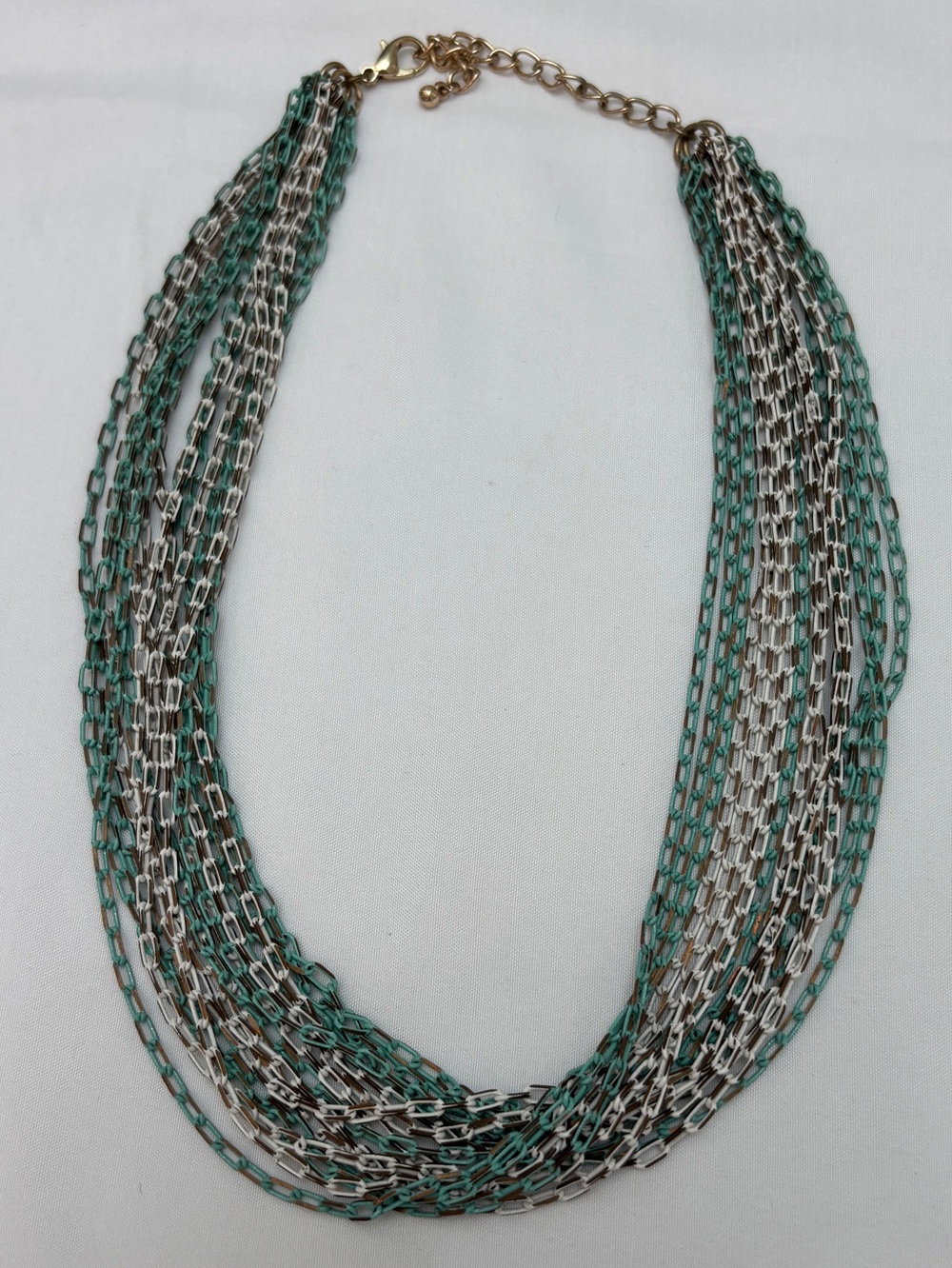 Multi-Strand Green Chain Necklace